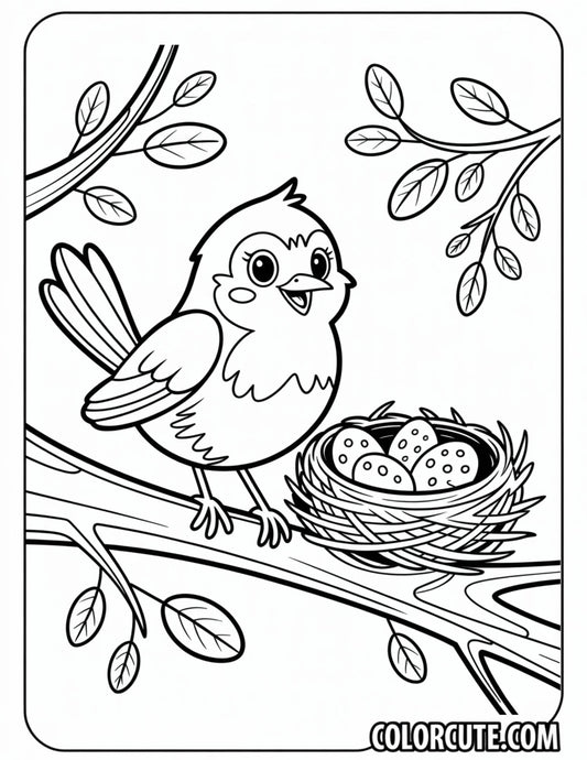 Bird Preschool Coloring Page | Free PDF Printables