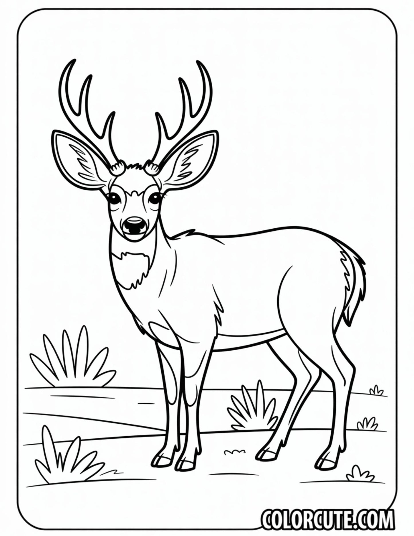Buck Deer Coloring Pages - Free PDF Printables