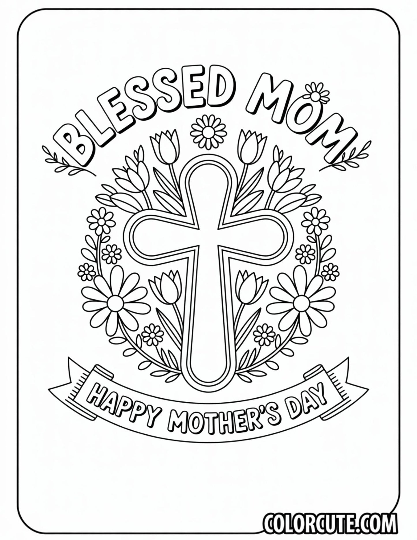 Christian Mothers Day Coloring Pages Free PDF Printables