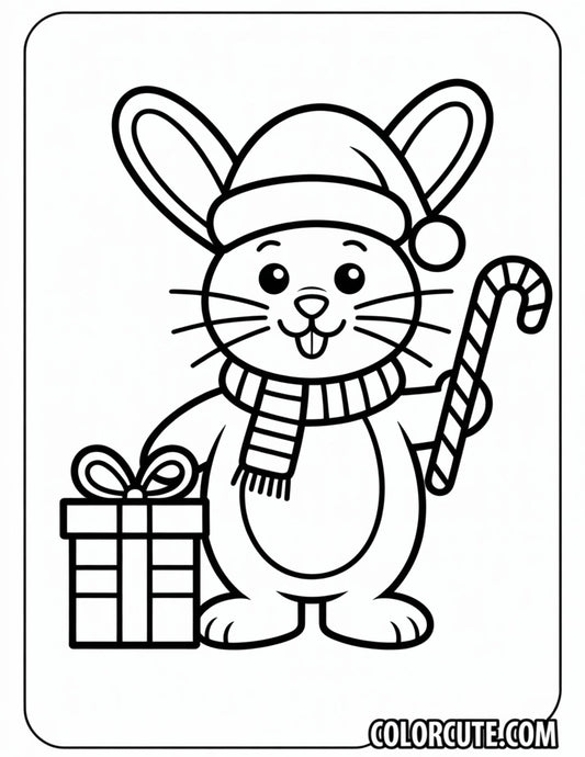 Christmas Bunny Coloring Page – Free PDF Printables