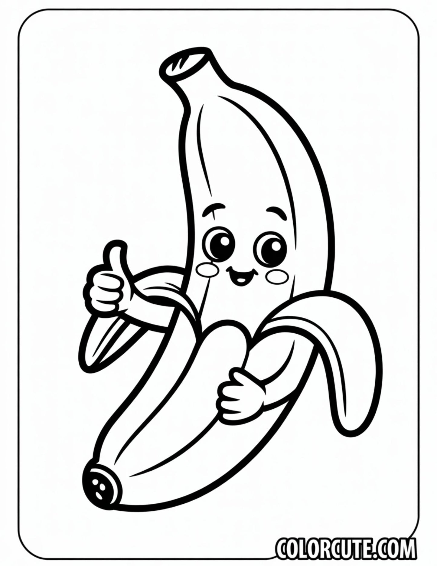 Cute Banana Coloring Pages | Free PDF Printables