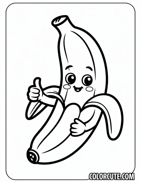 Cute Banana Coloring Pages | Free PDF Printables