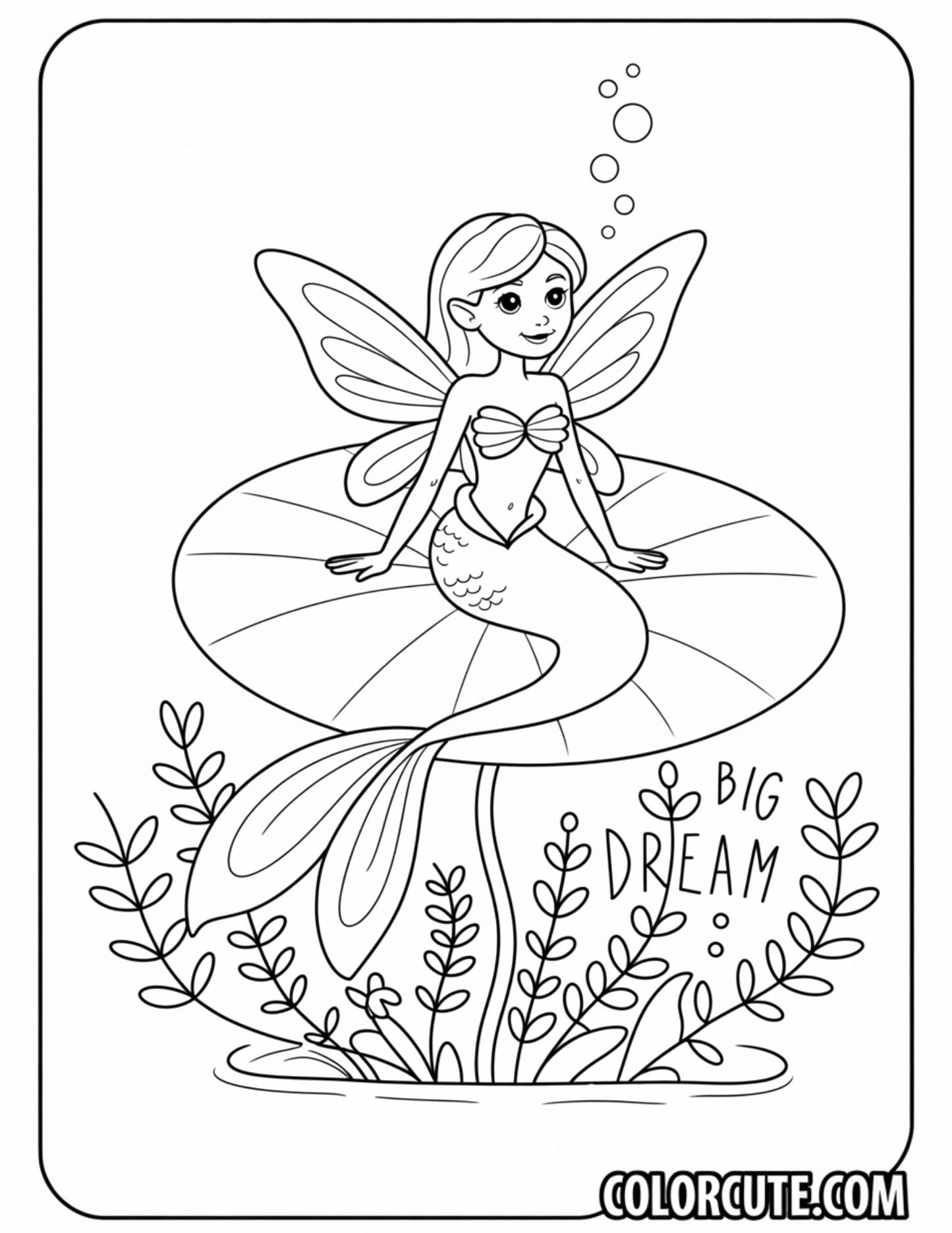 Fairy Mermaid Coloring Pages | Free PDF Printables