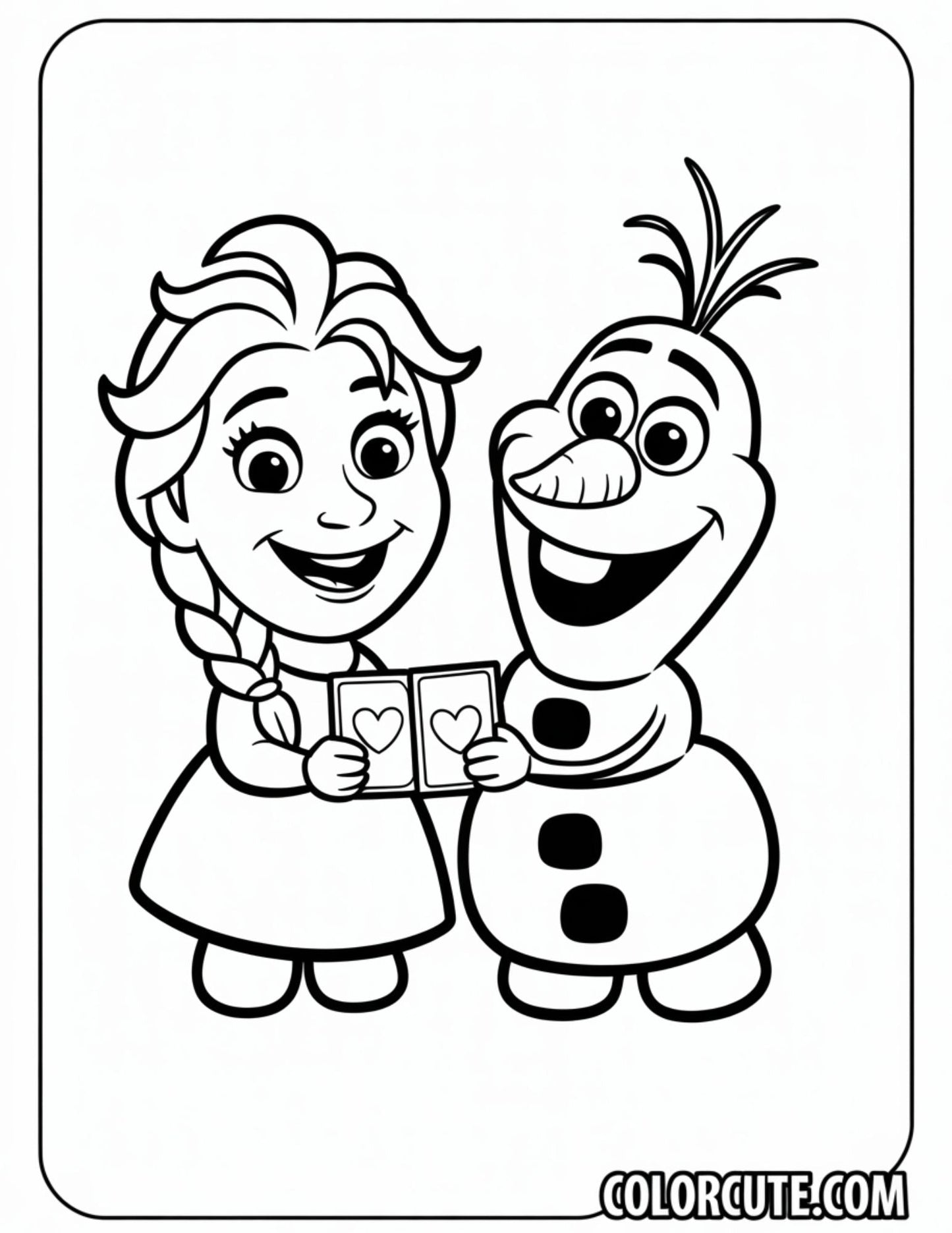 Fun Frozen Valentine Coloring Pages | Free PDF Printables