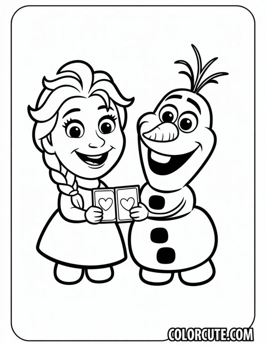 Fun Frozen Valentine Coloring Pages | Free PDF Printables