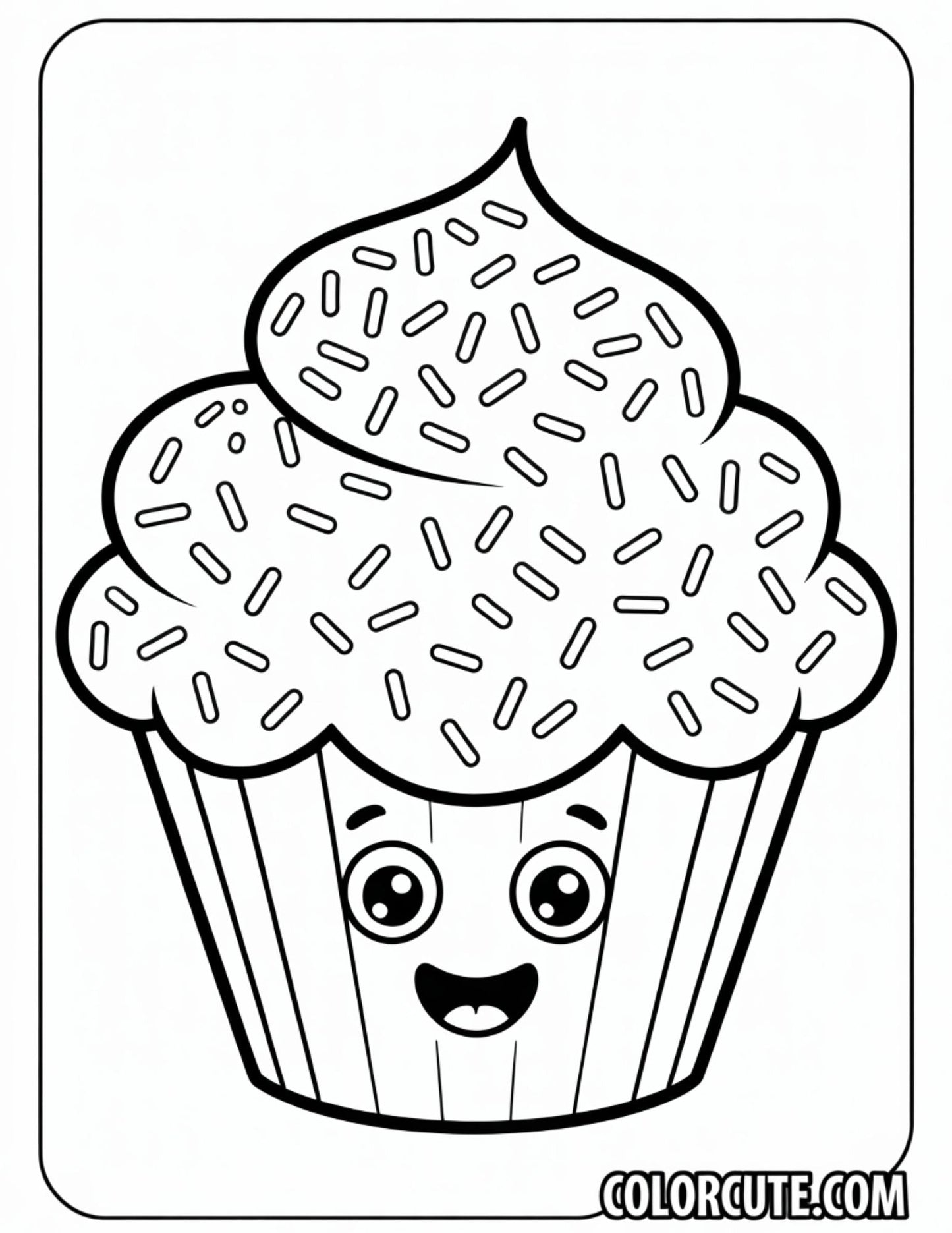 Fun Sprinkles Cupcake Coloring Pages | Free PDF Printables