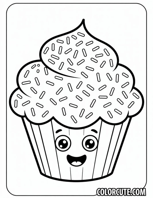 Fun Sprinkles Cupcake Coloring Pages | Free PDF Printables