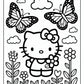 Hello Kitty Butterfly Coloring Page | Free PDF Printables