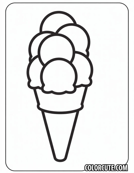 Kawaii Ice Cream Cone Coloring Page | Free PDF Printables