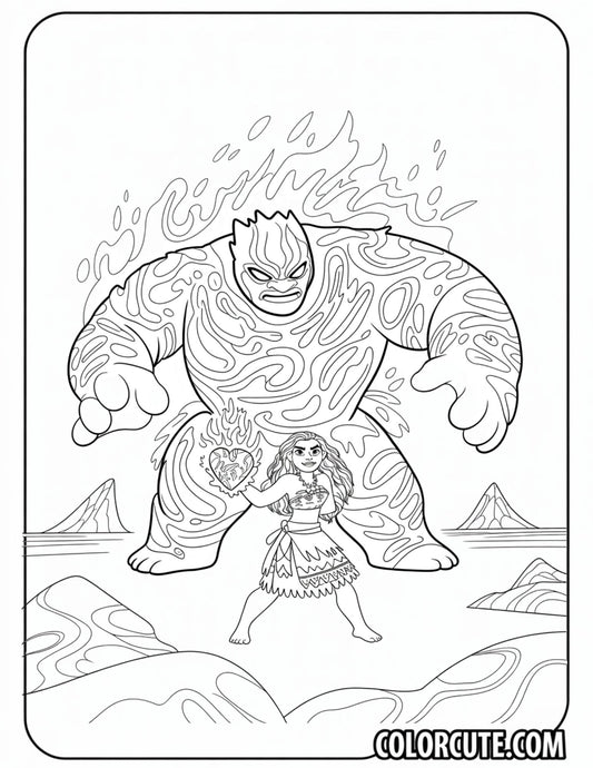Lava Moana Coloring Page | Free PDF Printables