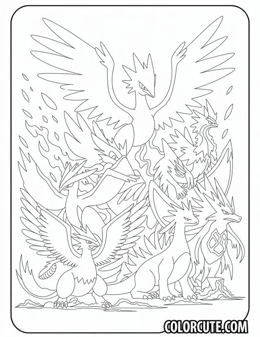 Legendary Pokémon Coloring Pages | Free PDF Printables