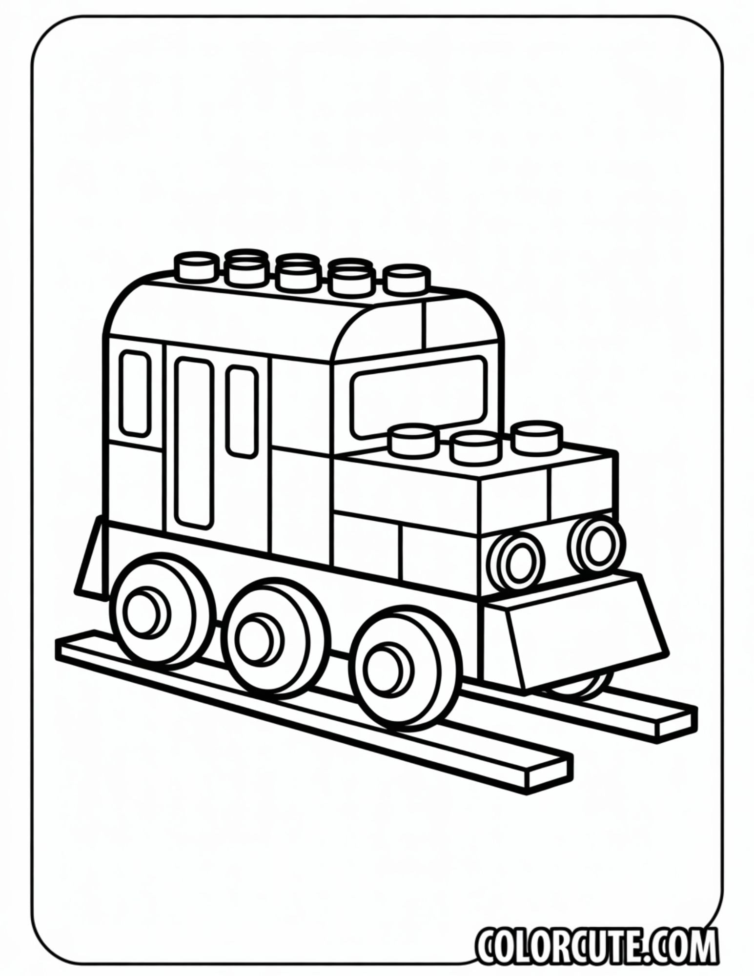 Lego Train Coloring Page - Free PDF Printables – Color Cute - Free ...