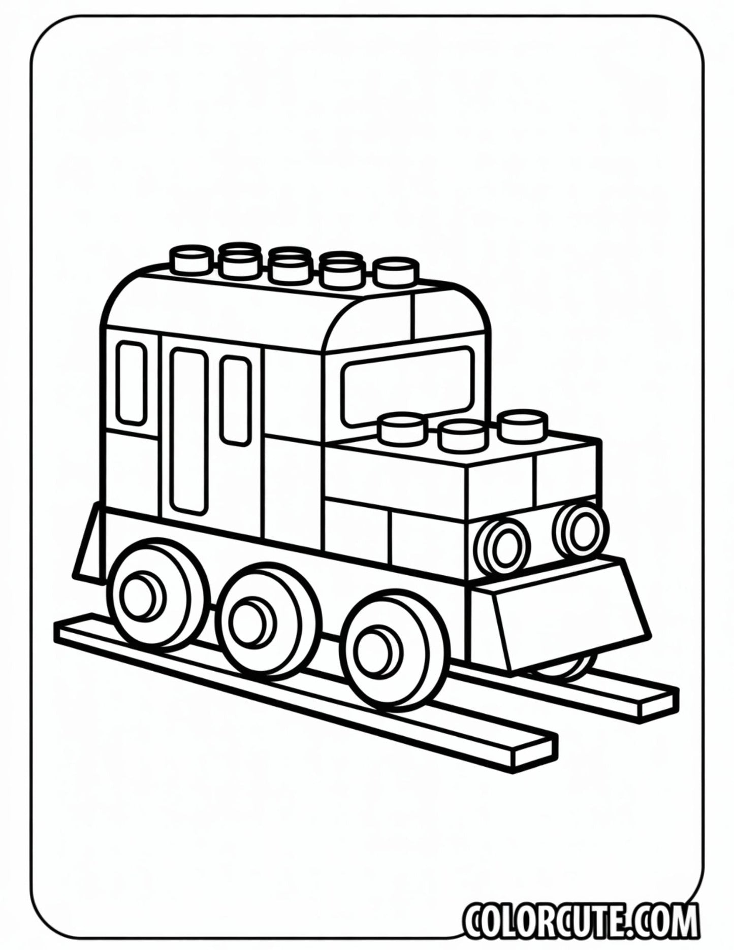 Lego Train Coloring Page - Free PDF Printables