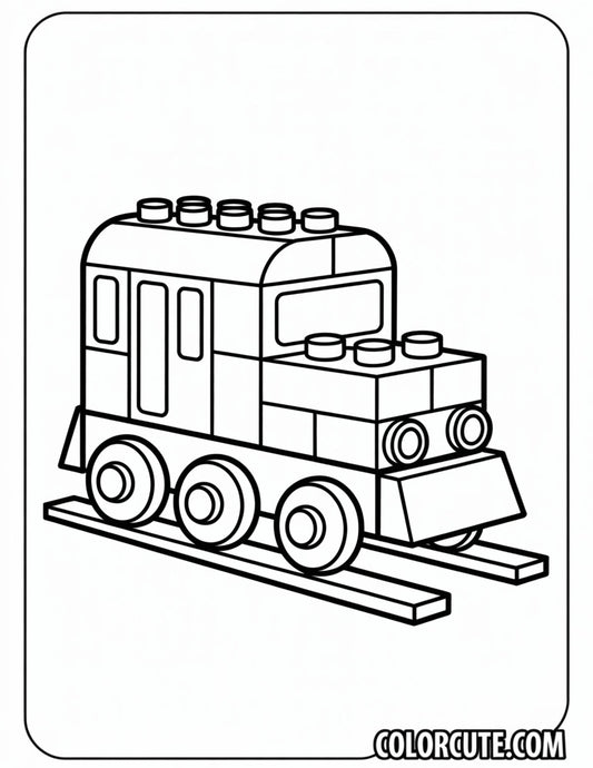 Lego Train Coloring Page - Free PDF Printables