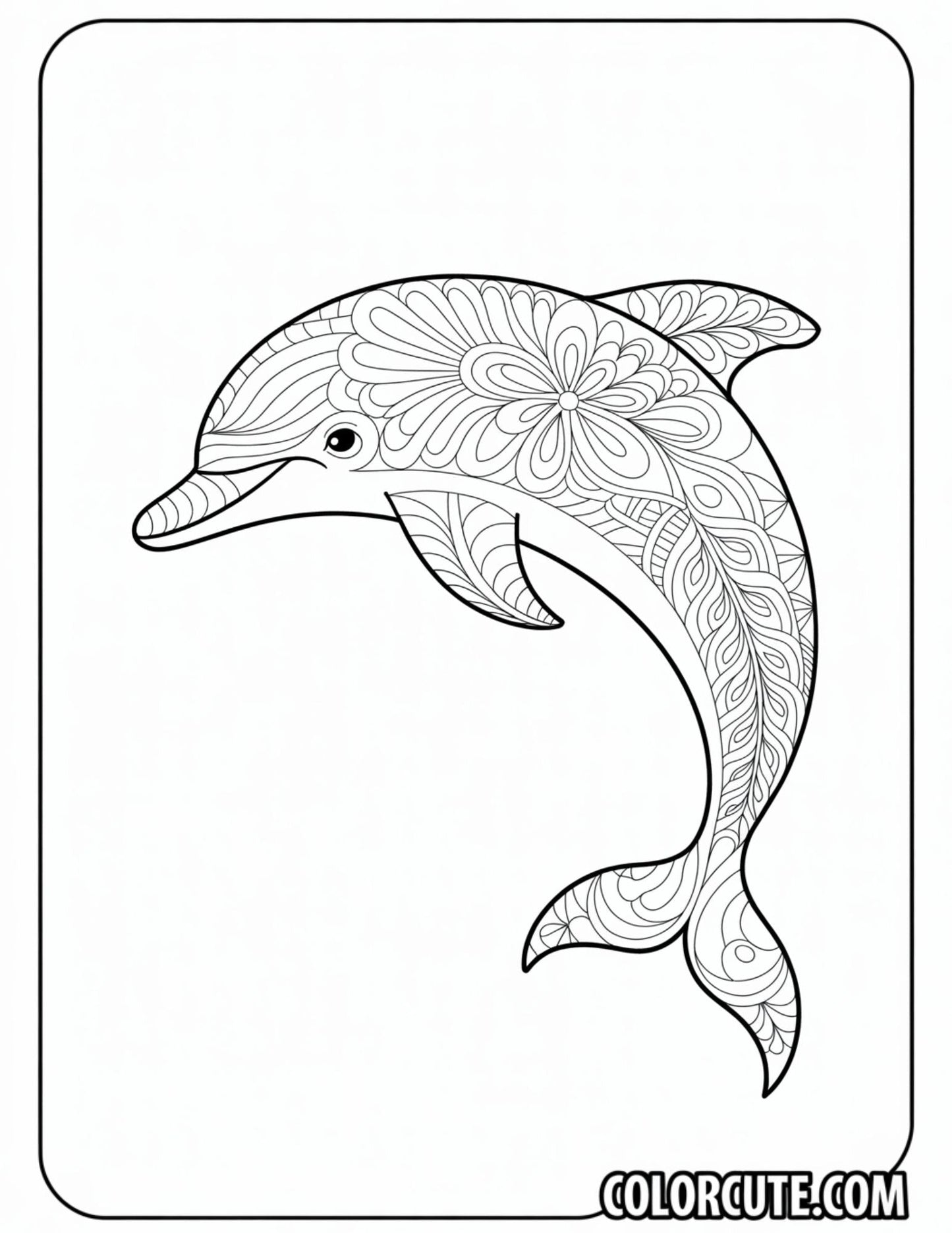 Mandala Dolphin Coloring Page | Free PDF Printables