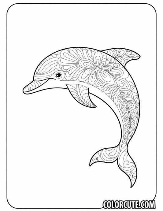 Mandala Dolphin Coloring Page | Free PDF Printables
