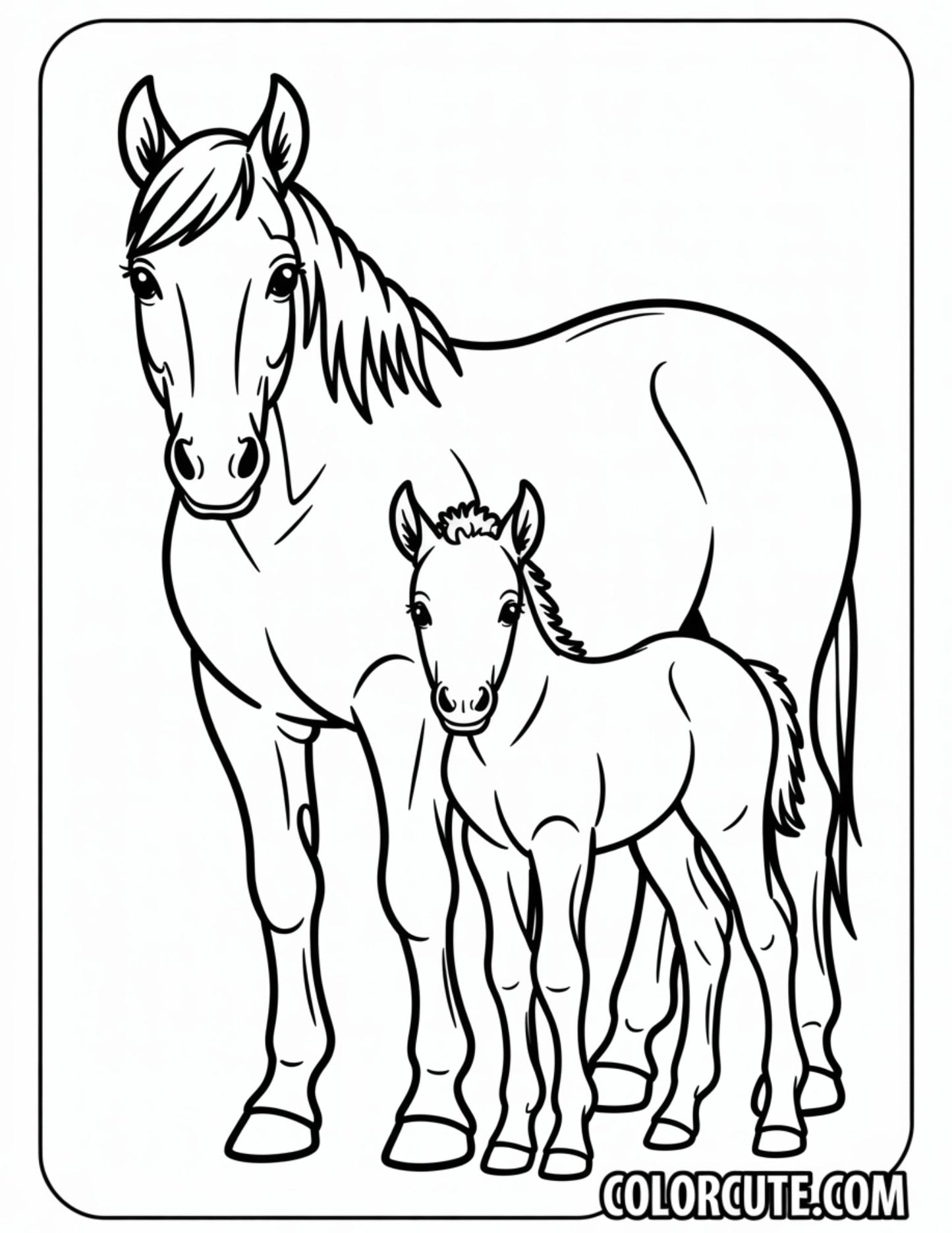 Mare Horse Coloring Pages | Free PDF Printables