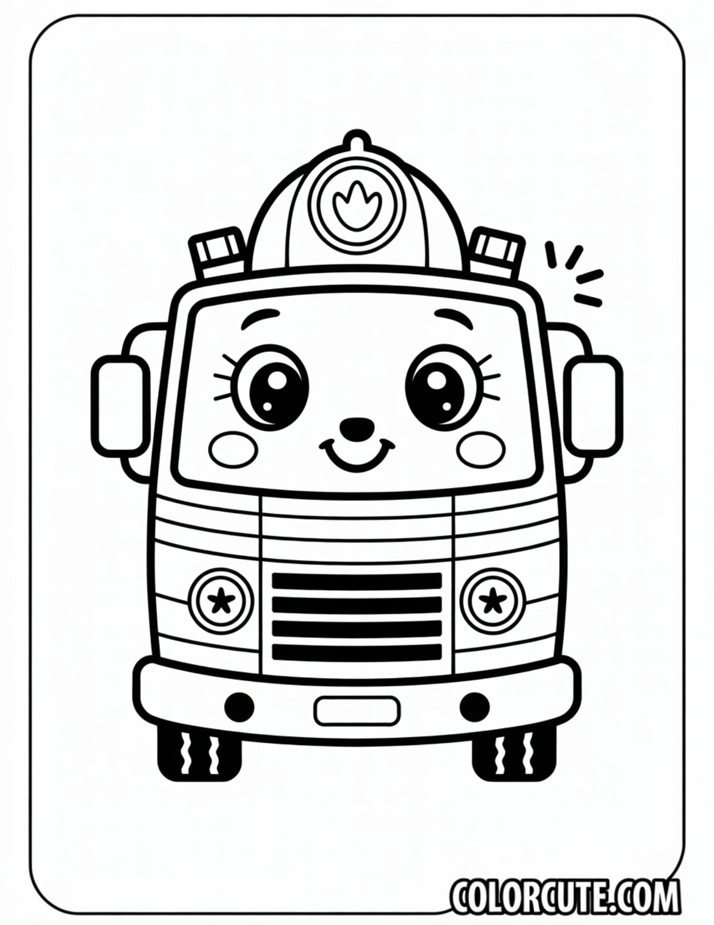 Mimi Fire Truck Coloring Pages | Free PDF Printables