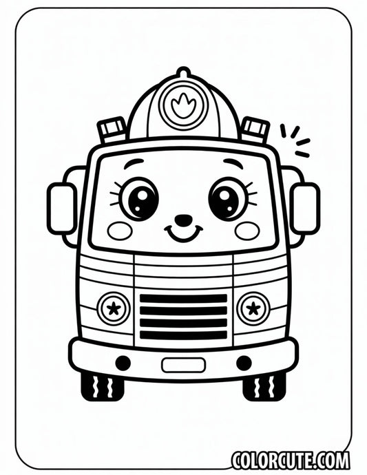 Mimi Fire Truck Coloring Pages | Free PDF Printables