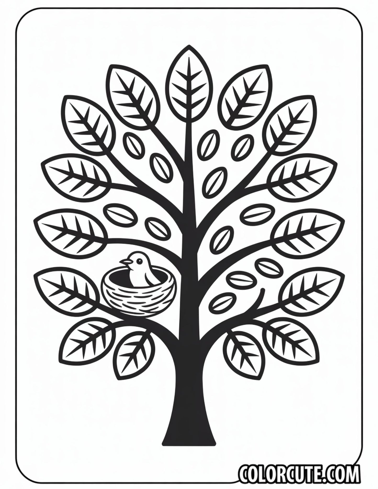 Spring Trees Coloring Pages Free PDF Printables