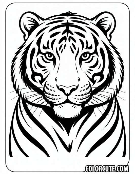 Tiger Head Coloring Pages | Free PDF Printables