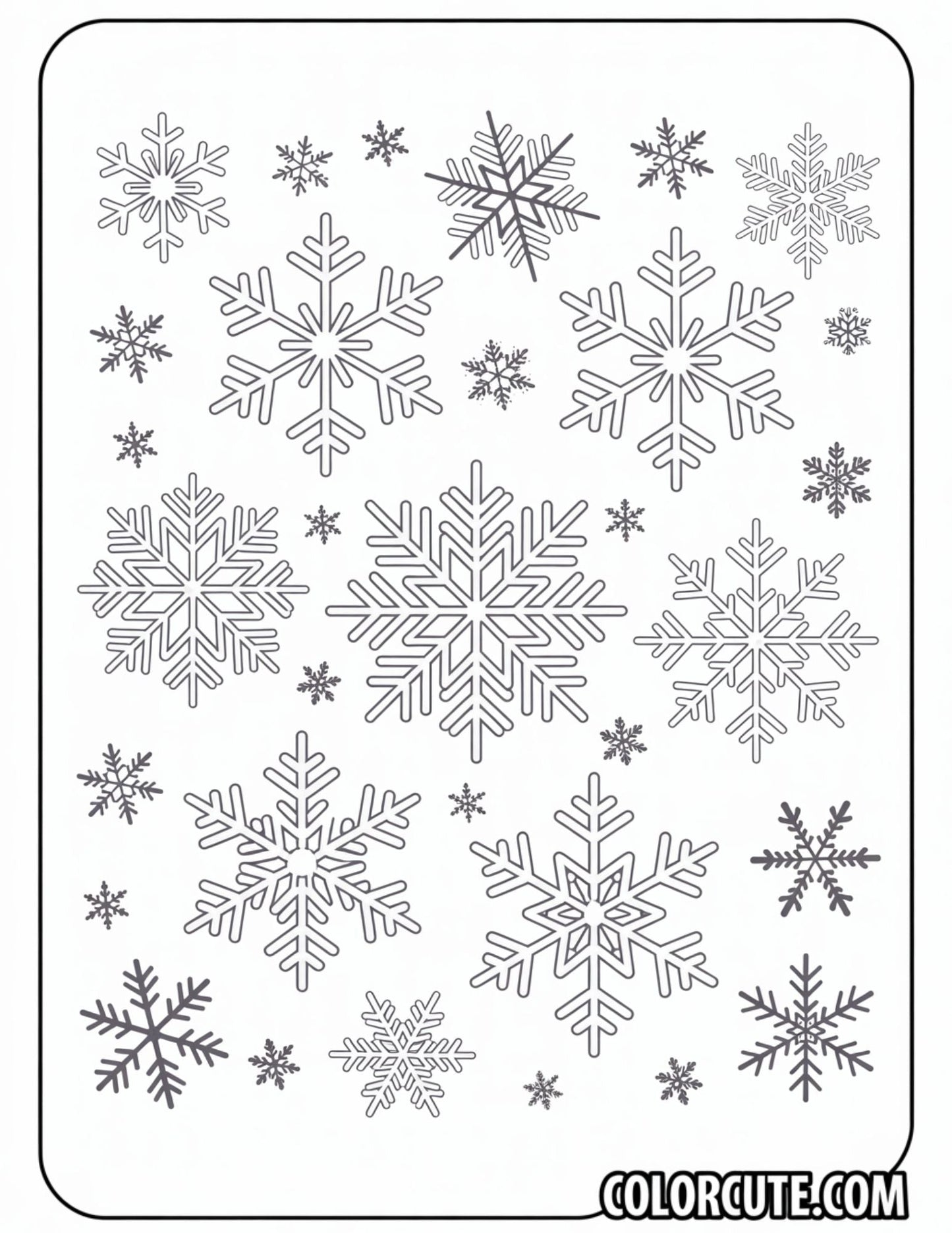 Winter Snowflakes Coloring Pages | Free PDF Printables