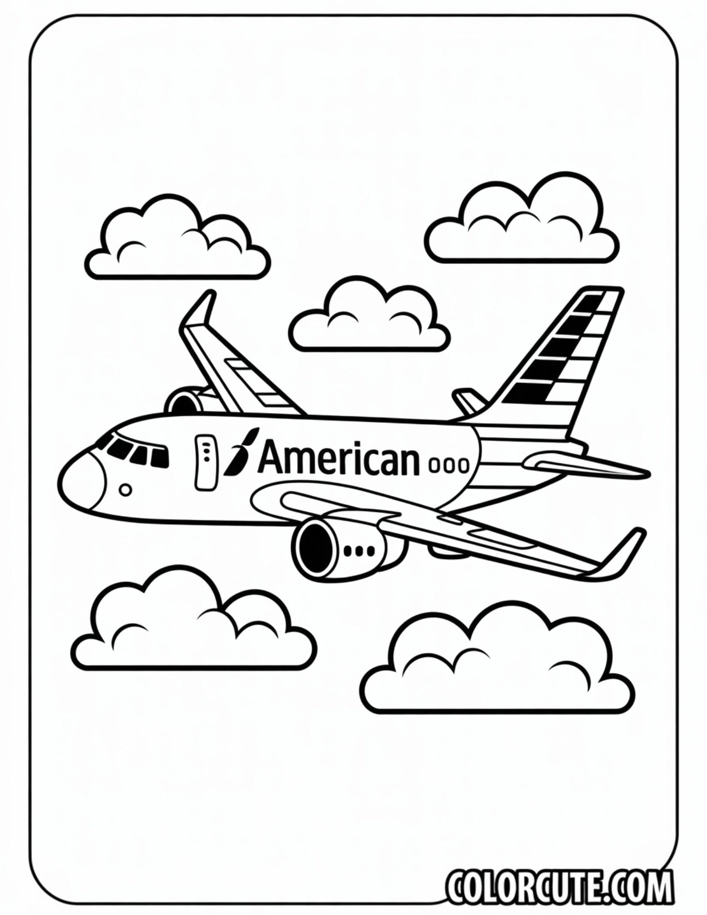 American Airlines Airplane Coloring Pages | Free PDF Printables