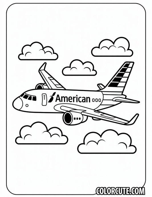 American Airlines Airplane Coloring Pages | Free PDF Printables