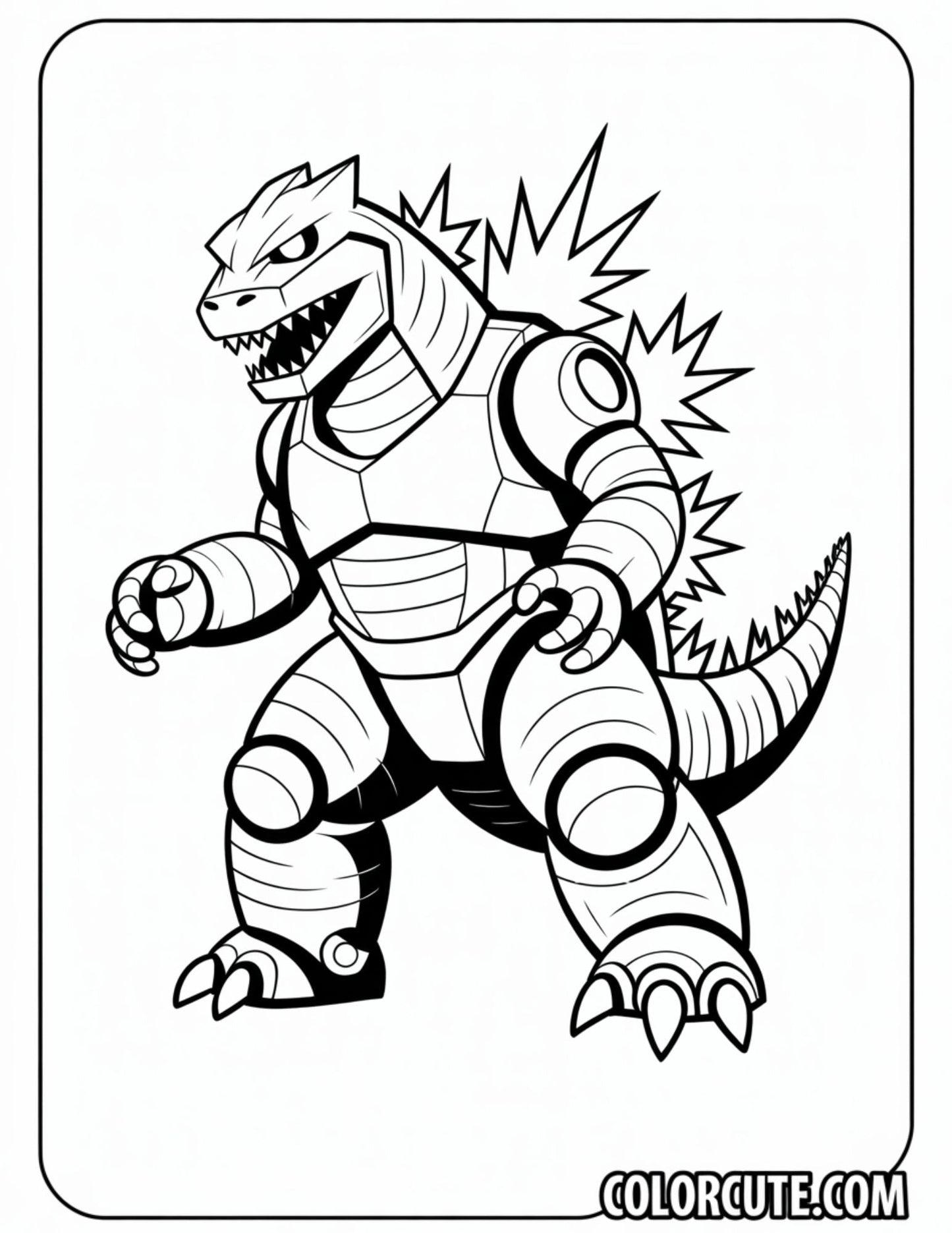 Atomic Breath Godzilla Coloring Pages | Free PDF Printables