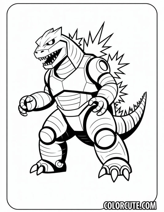 Atomic Breath Godzilla Coloring Pages | Free PDF Printables