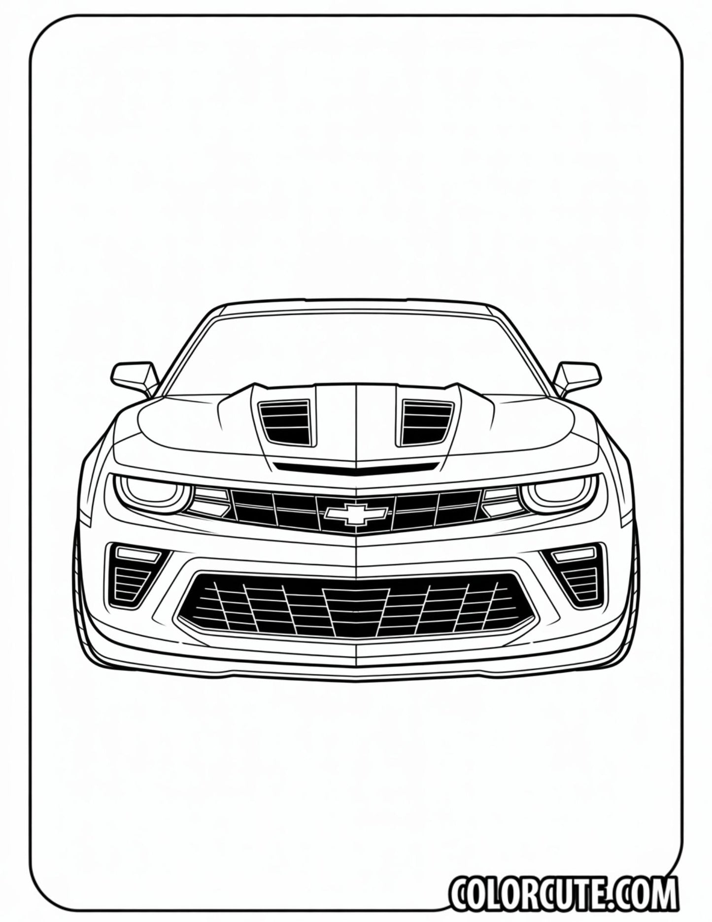 Camaro Car Coloring Page | Free PDF Printables