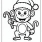 Christmas Monkey Coloring Page Free PDF Printables