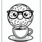 Coffee Donut Coloring Pages Free Printable