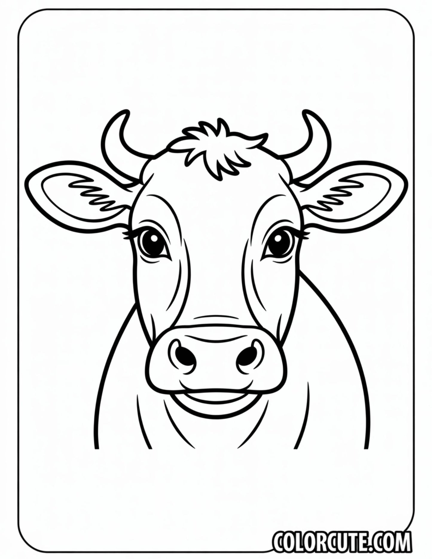 Cow Head Coloring Pages | Free PDF Printables