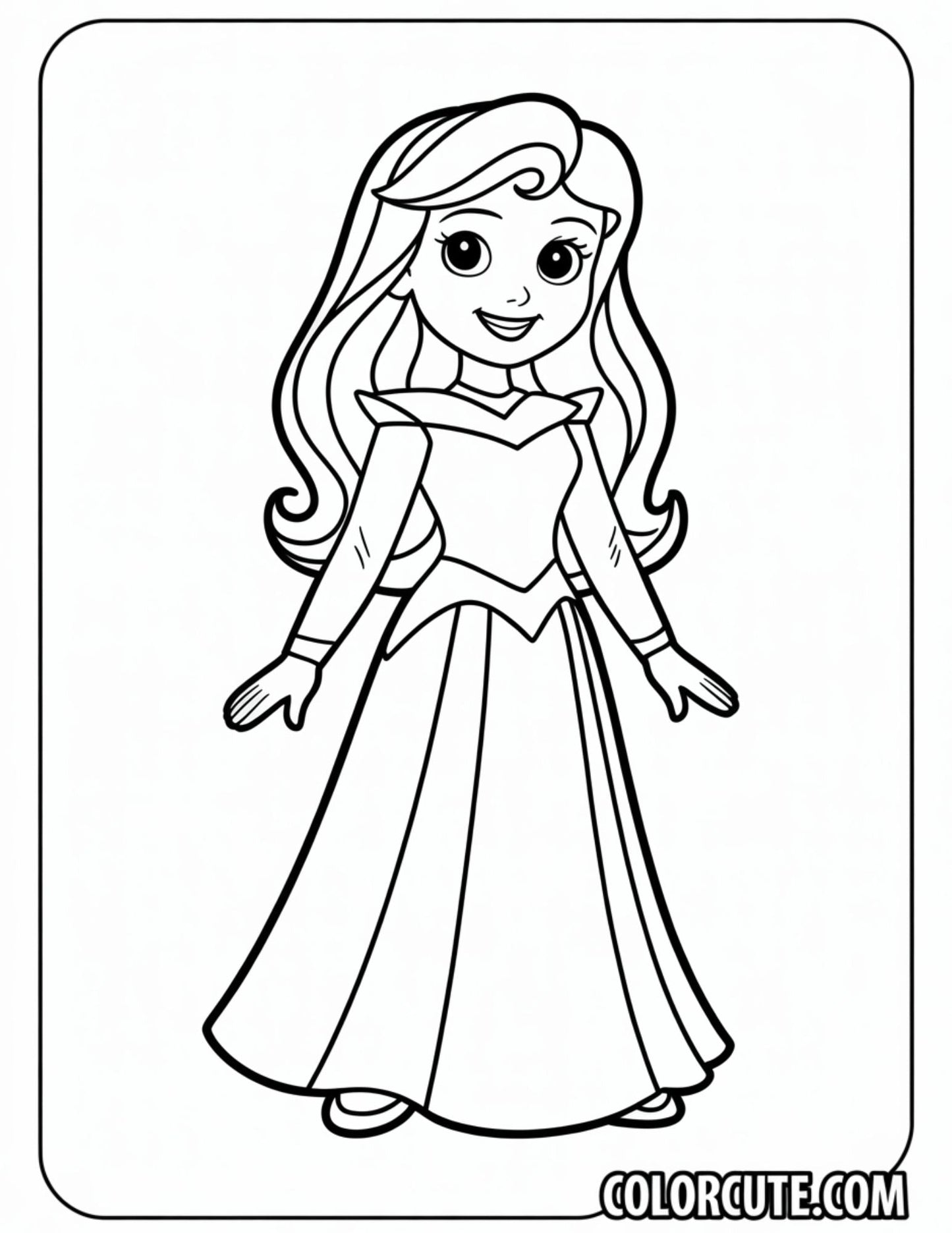Easy Aurora Coloring Page for Kids | Free PDF Printables