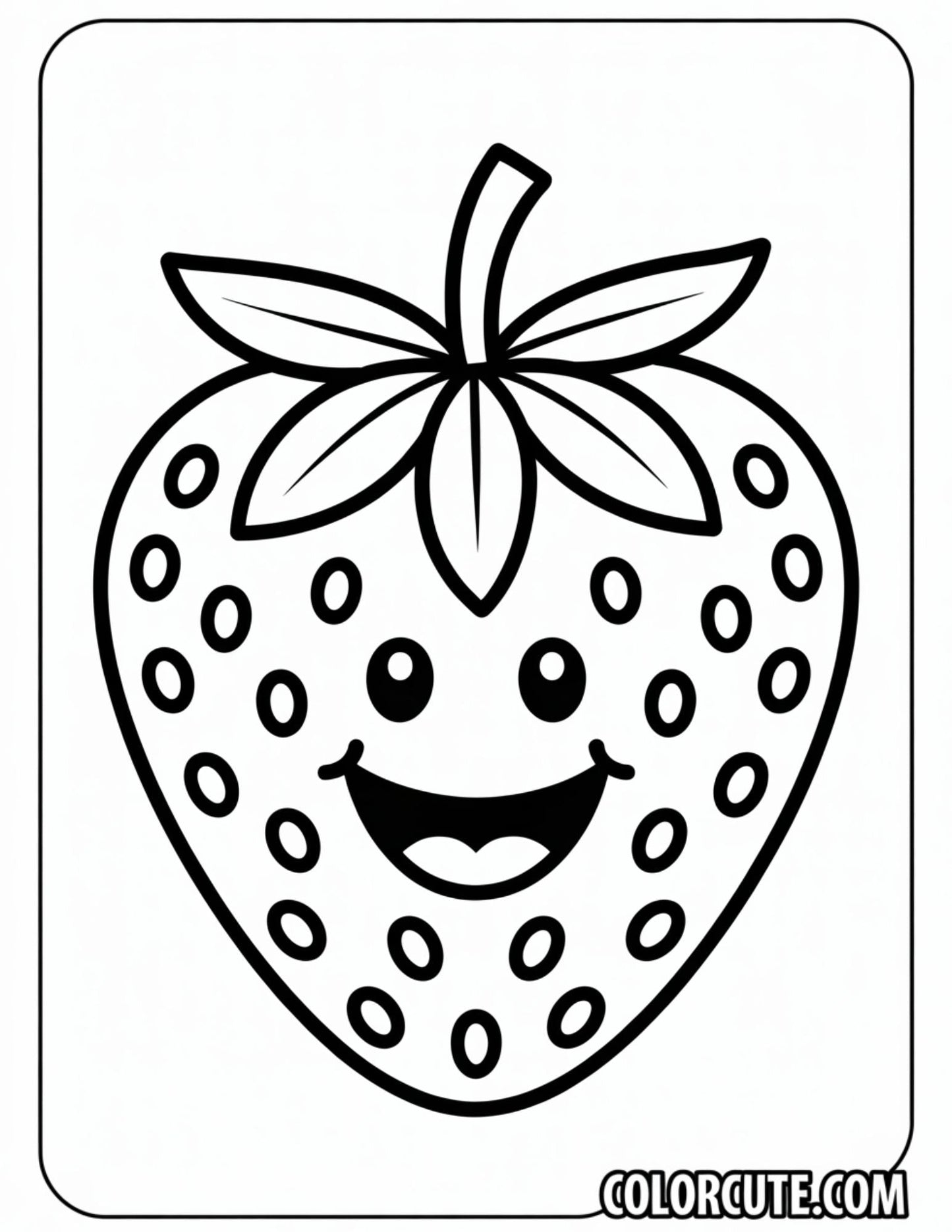 Easy Strawberry Coloring Pages – Free PDF Printables