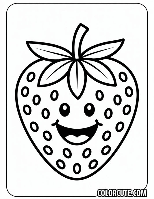 Easy Strawberry Coloring Pages – Free PDF Printables