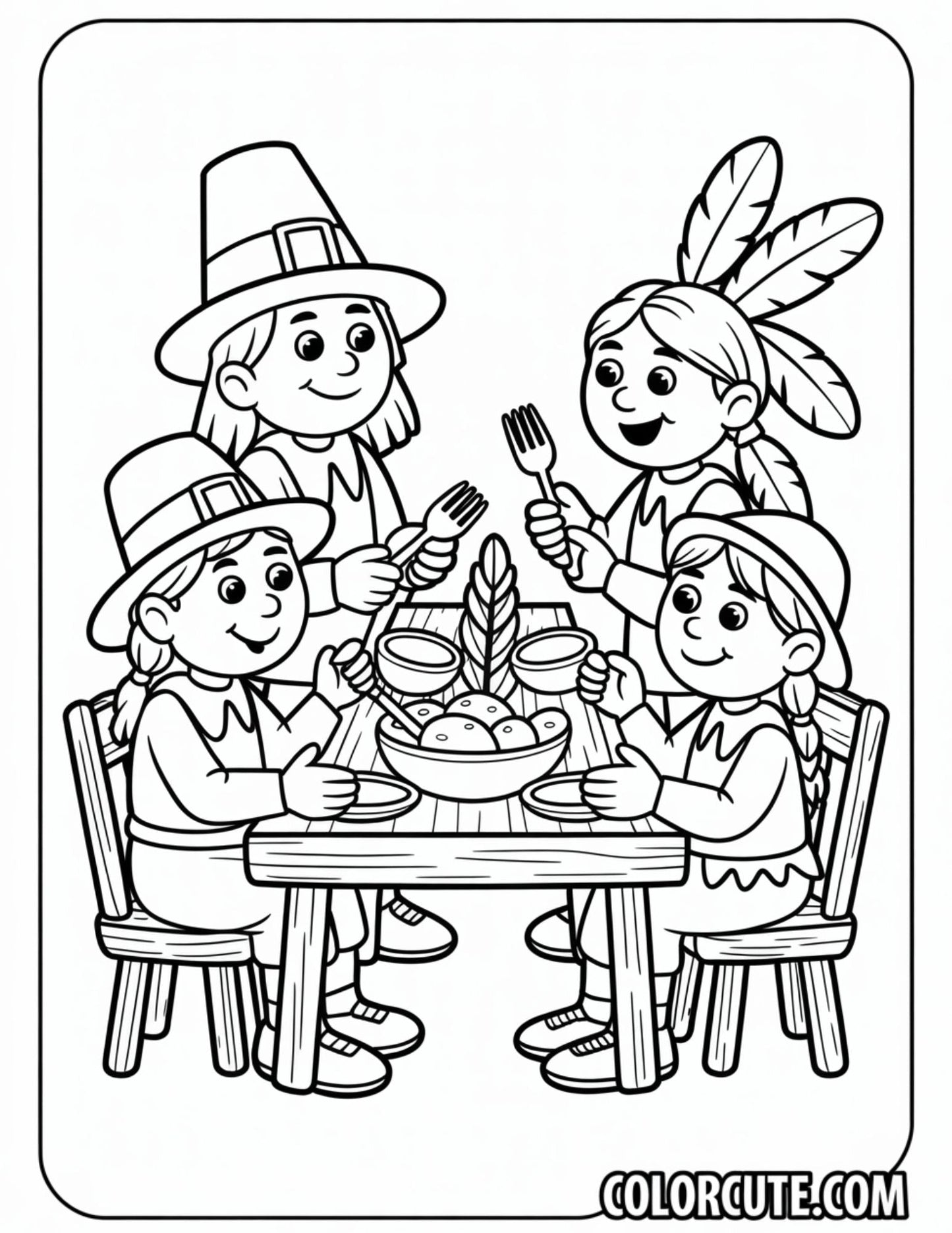 First Thanksgiving Coloring Pages | Free PDF Printables