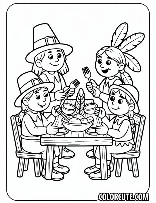 First Thanksgiving Coloring Pages | Free PDF Printables