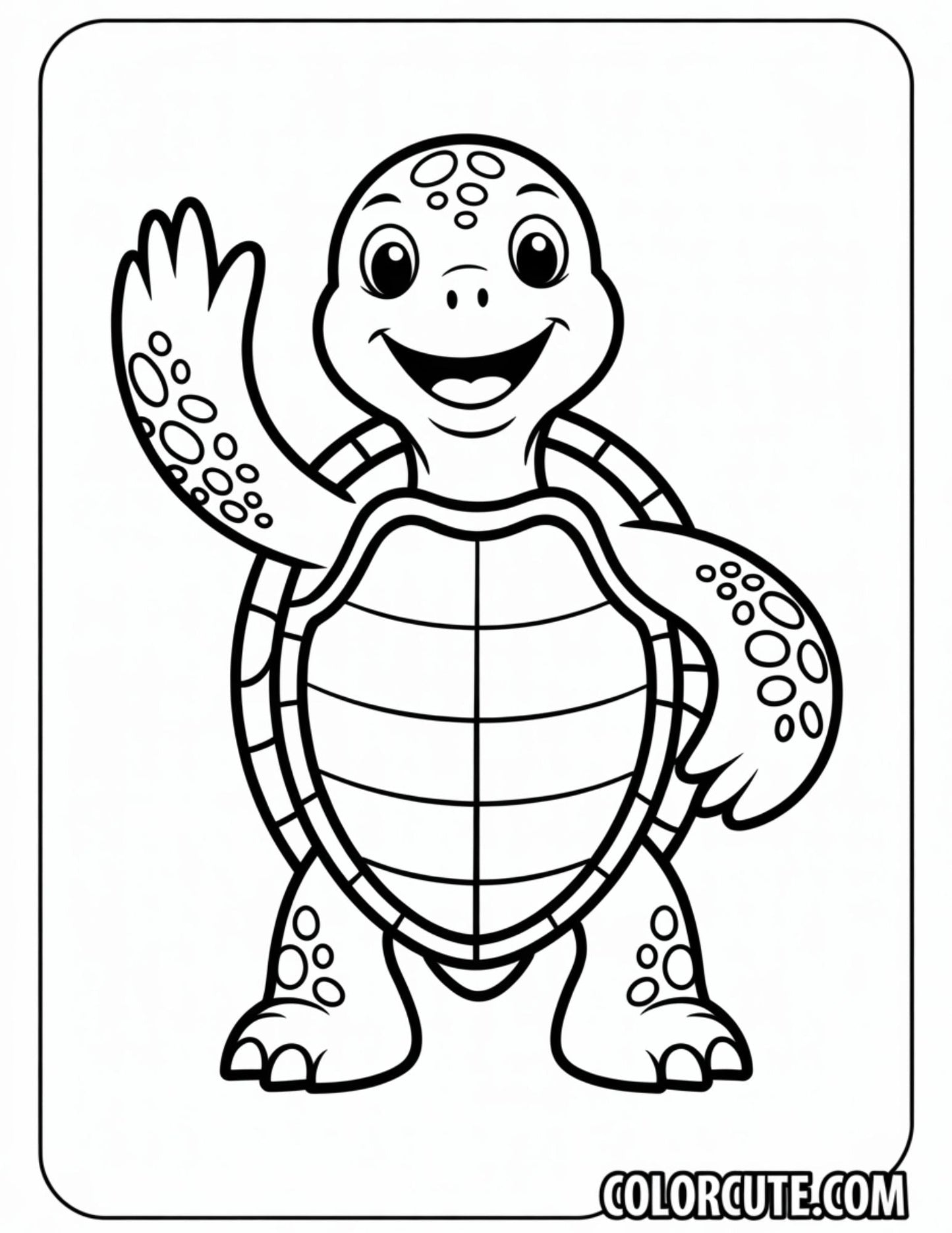 Friendly Turtle Coloring Pages | Free PDF Printables