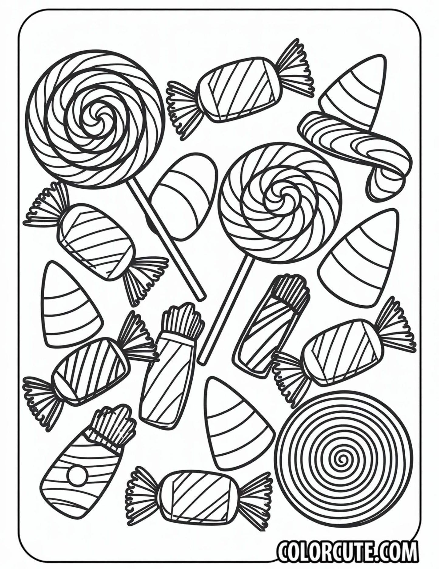 Halloween Candy Coloring Page | Free PDF Printables