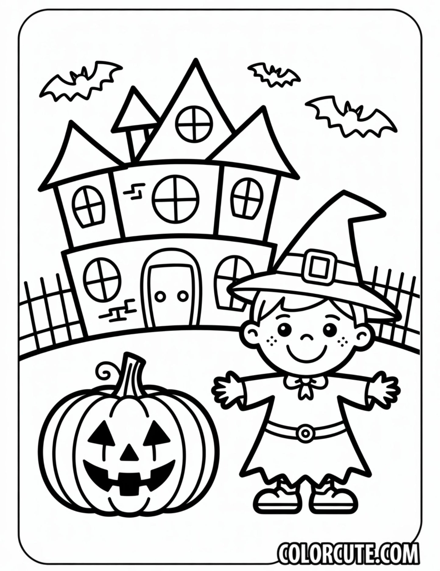 Halloween Preschool Coloring Pages | Free PDF Printables