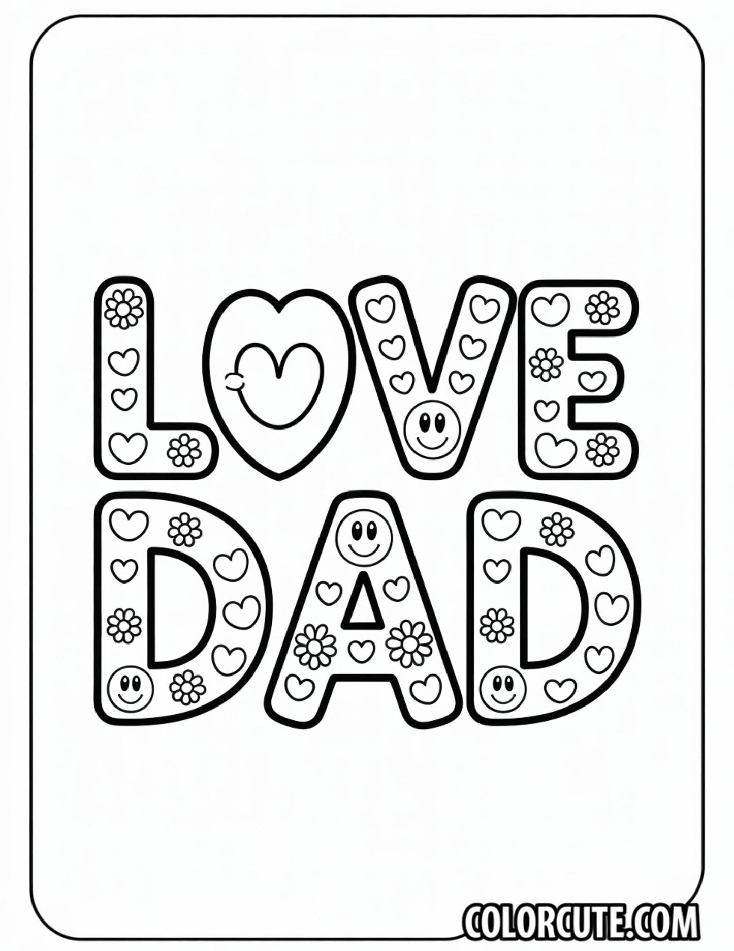 Love Dad Coloring Pages | Free PDF Printables
