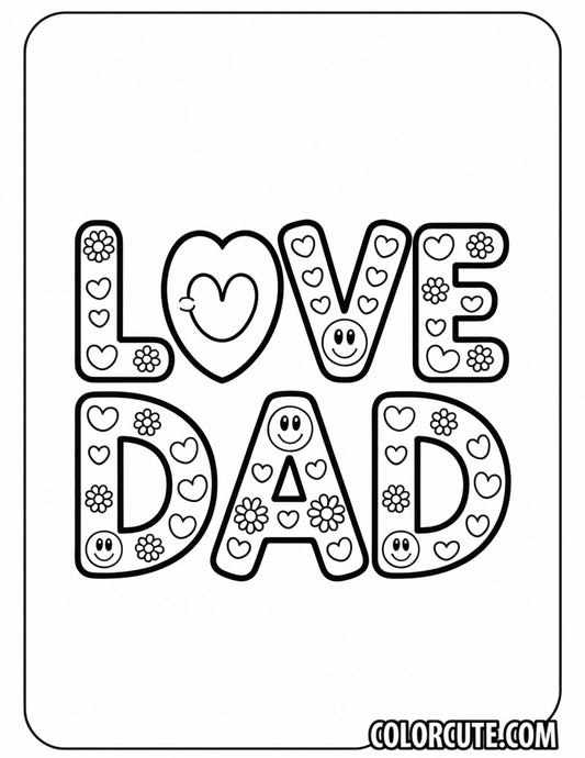 Love Dad Coloring Pages | Free PDF Printables