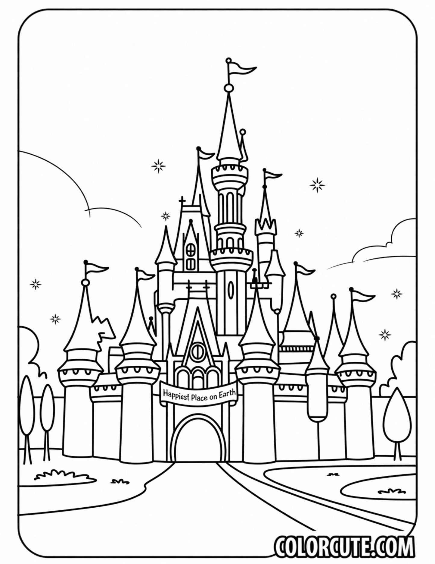 Magic Kingdom Castle Coloring Page | Free PDF Printables