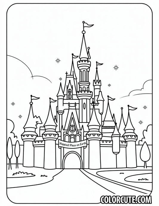 Magic Kingdom Castle Coloring Page | Free PDF Printables