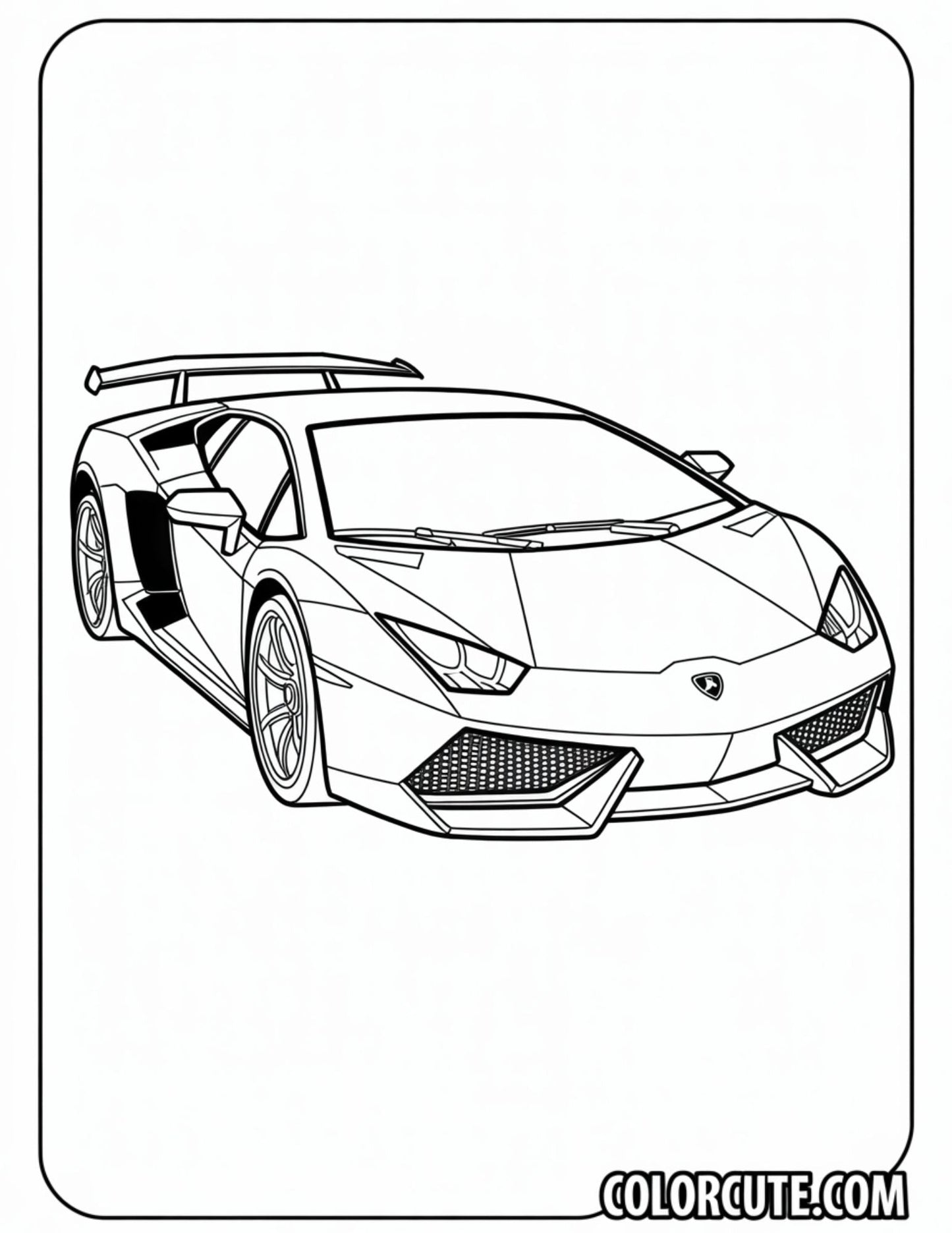 Racing Realistic Lamborghini Coloring Pages - Free PDF Printables