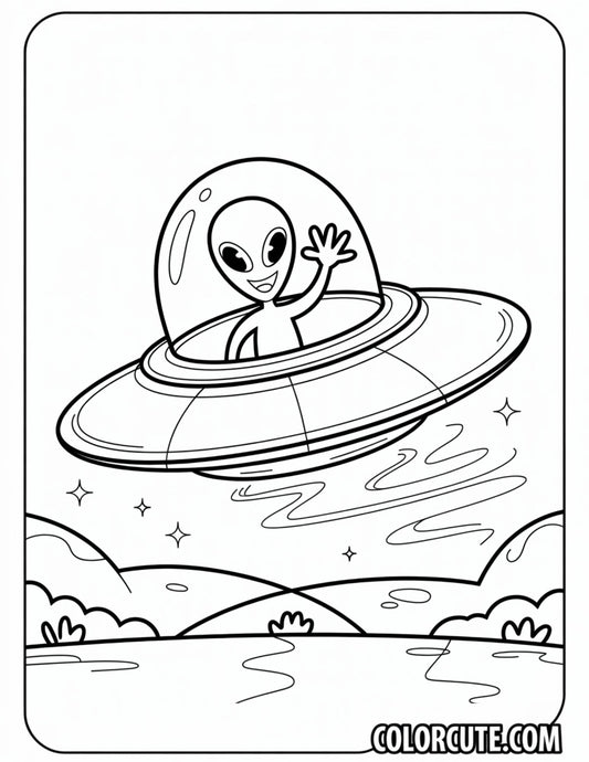 Spaceship Alien Coloring Pages Free PDF Printables