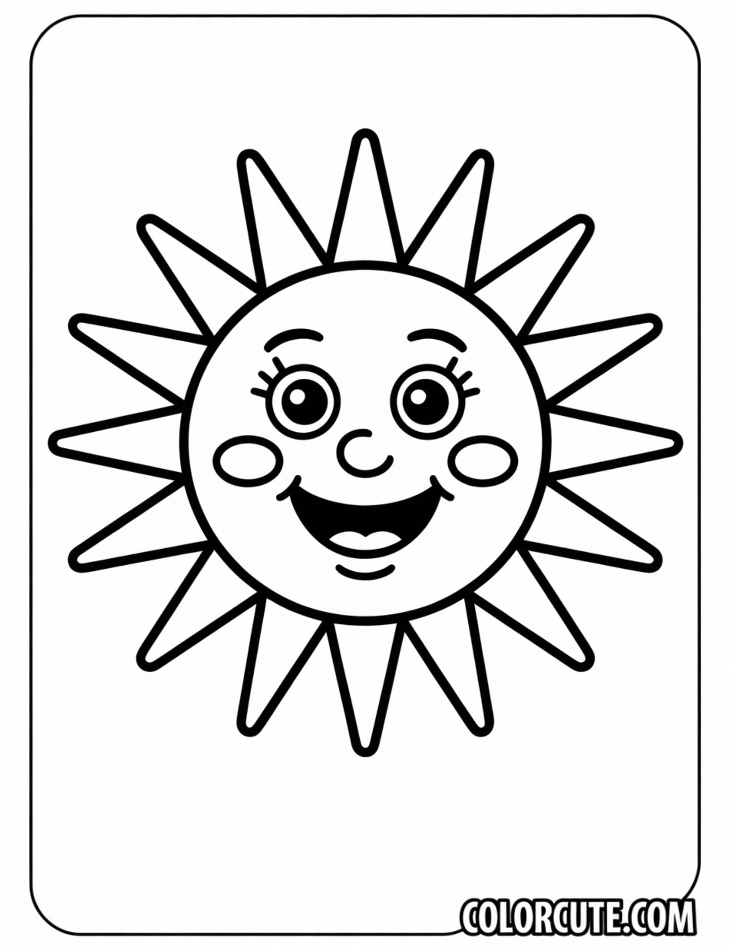 Sun Bold and Easy Coloring Page | Free PDF Printables