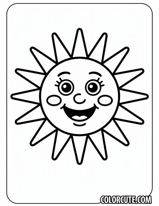 Sun Bold and Easy Coloring Page | Free PDF Printables